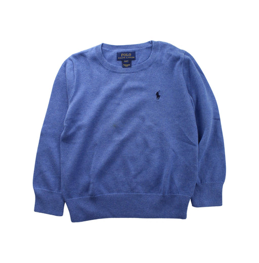 A Blue Knit Sweaters from Polo Ralph Lauren in size 4T for boy. (Front View)