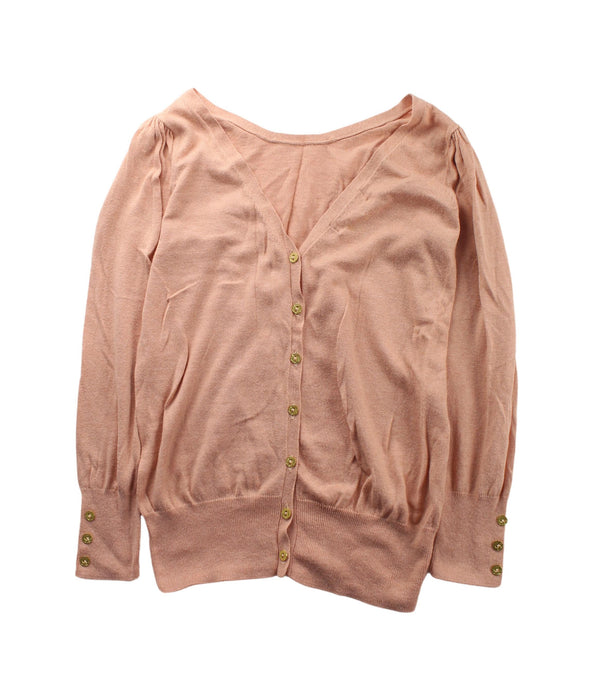 A Peach Cardigans from Excuse My French in size 10Y for girl. (Front View)