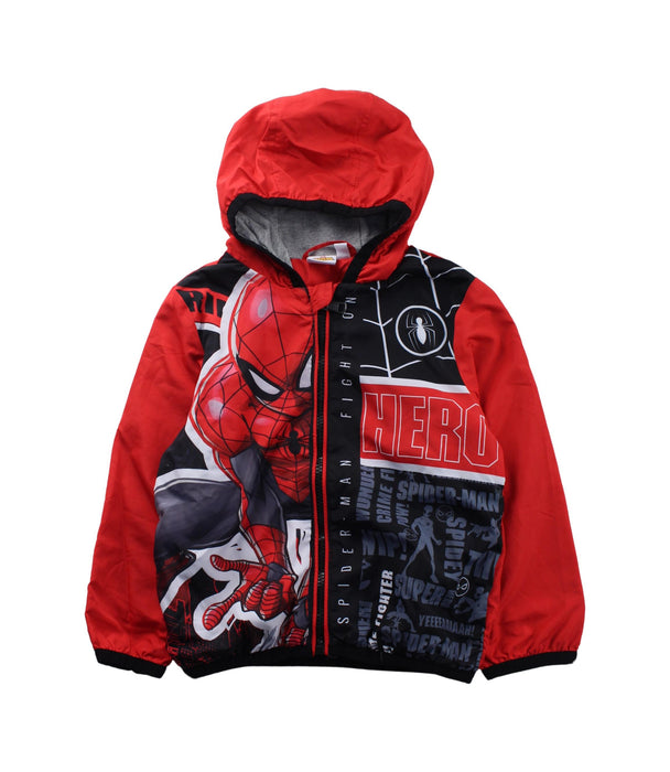 A Red Lightweight Jackets from Marvel in size 3T for boy. (Front View)