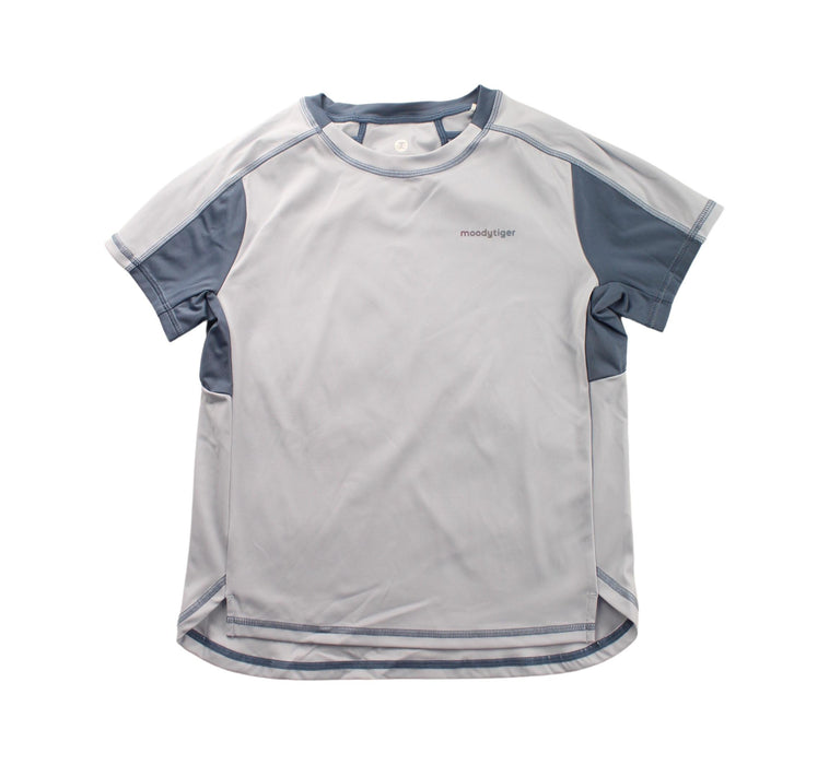 A Grey Short Sleeve T Shirts from Moody Tiger in size 7Y for boy. (Front View)