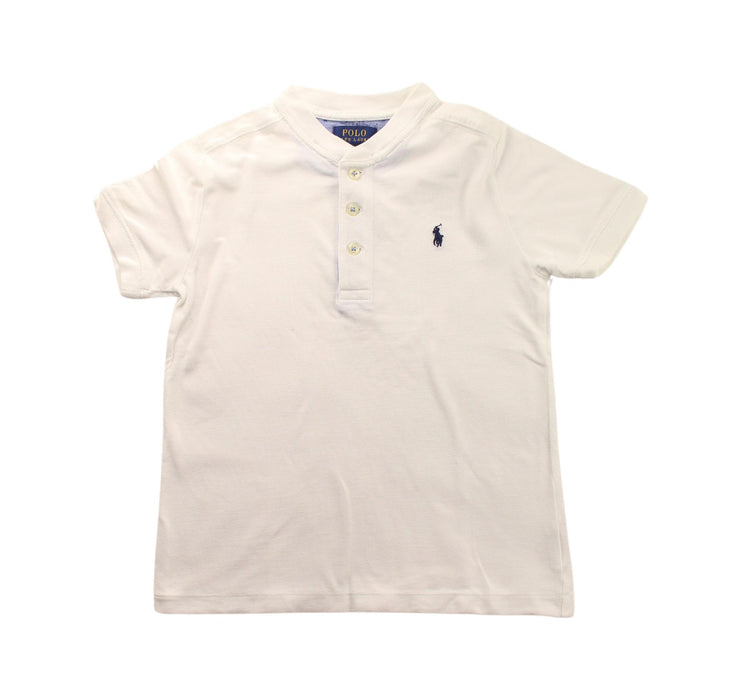 A White Short Sleeve Tops from Polo Ralph Lauren in size 5T for boy. (Front View)