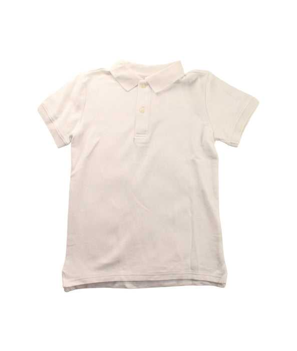 A White Short Sleeve Polos from Janie & Jack in size 6T for boy. (Front View)