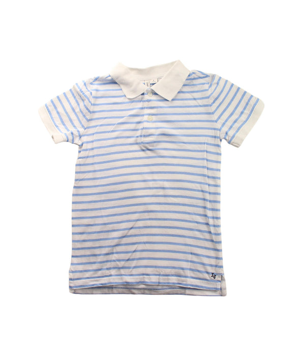 A Blue Short Sleeve Polos from Janie & Jack in size 6T for boy. (Front View)