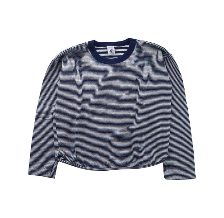 A Blue Long Sleeve T Shirts from Petit Bateau in size 8Y for boy. (Front View)