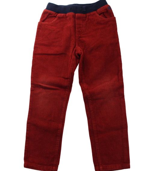 A Red Casual Pants from Petit Bateau in size 6T for girl. (Front View)