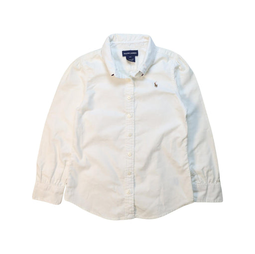 A White Long Sleeve Shirts from Ralph Lauren in size 6T for boy. (Front View)