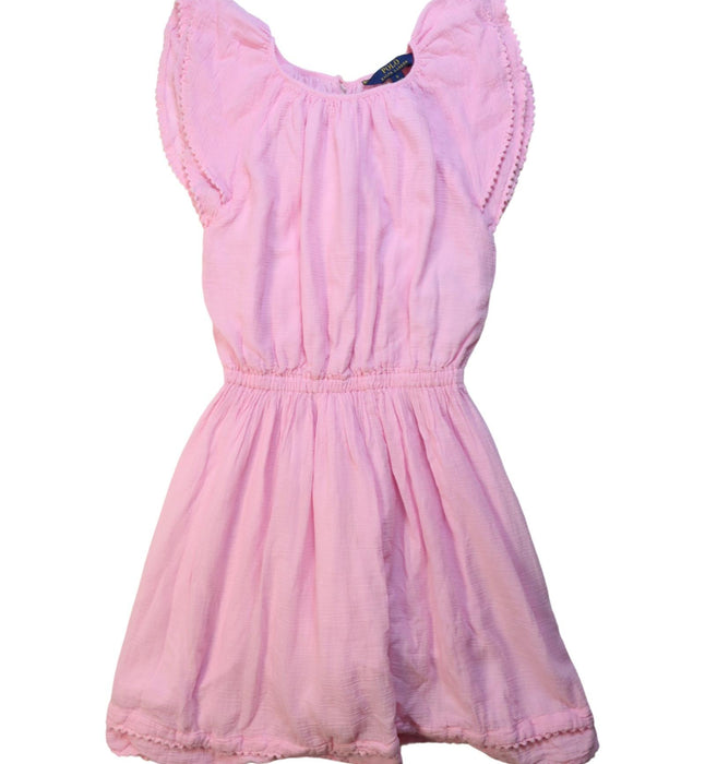 A Pink Sleeveless Dresses from Polo Ralph Lauren in size 8Y for girl. (Front View)