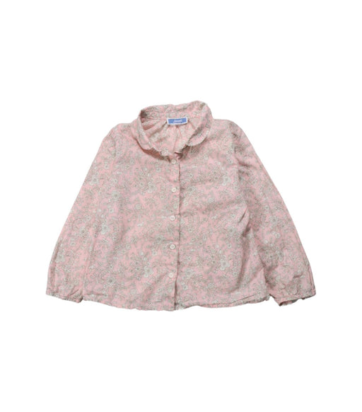 A Pink Long Sleeve Shirts from Jacadi in size 3T for girl. (Front View)