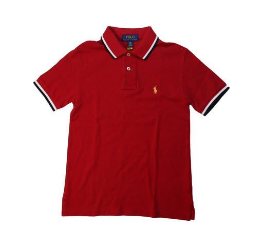 A Red Short Sleeve Polos from Polo Ralph Lauren in size 8Y for boy. (Front View)