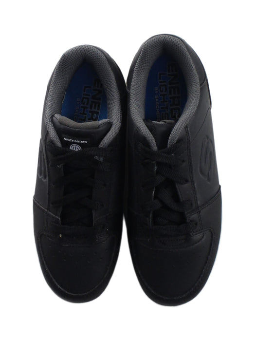 A Black Sneakers from Skechers in size 10Y for boy. (Back View)