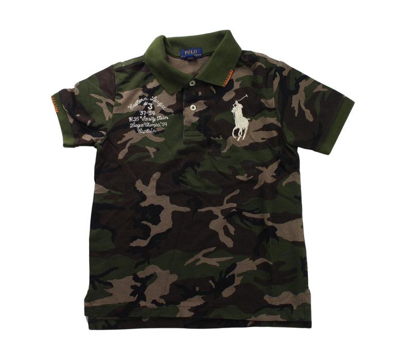 A Green Short Sleeve Polos from Polo Ralph Lauren in size 7Y for boy. (Front View)