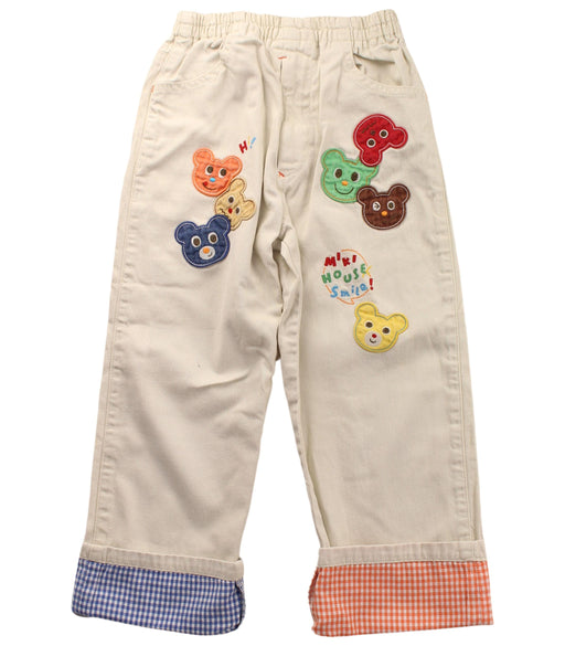 A Beige Casual Pants from Miki House in size 4T for girl. (Front View)