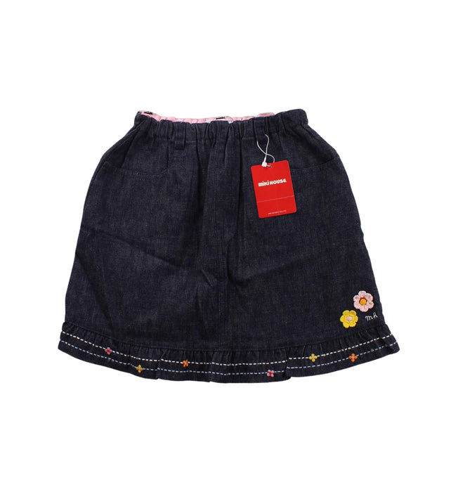 A Blue Short Skirts from Miki House in size 5T for girl. (Front View)