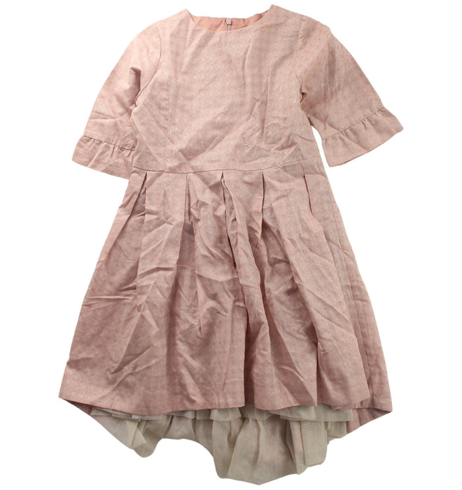 A Pink Short Sleeve Dresses from Marie Chantal in size 6T for girl. (Front View)