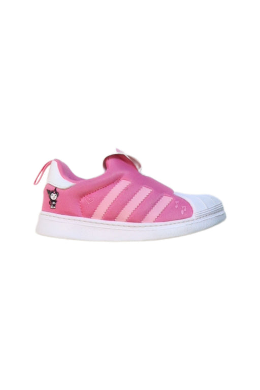 A Pink Slip Ons from Adidas in size 3T for girl. (Front View)