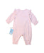 A Pink Long Sleeve Jumpsuits from Mides in size 3-6M for girl. (Back View)