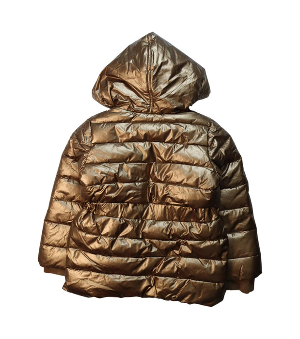 A Gold Puffer/Quilted Jackets from La Compagnie des Petits in size 6T for boy. (Back View)