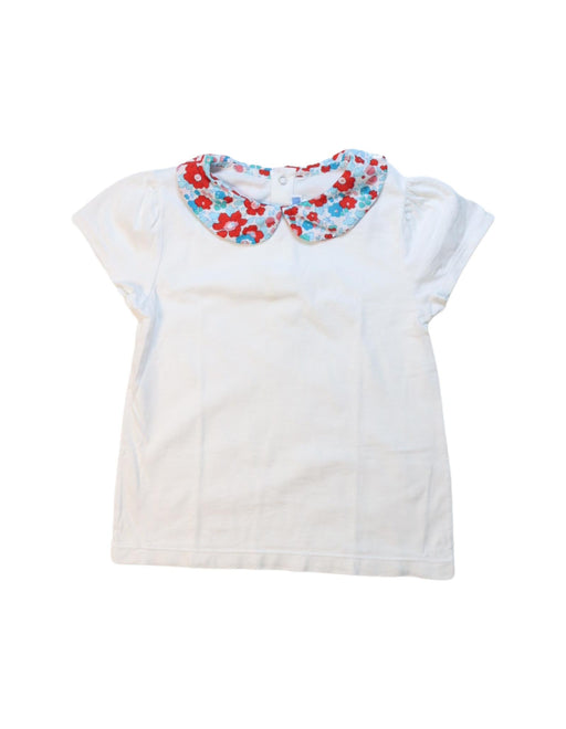 A White Short Sleeve Tops from Jacadi in size 6T for girl. (Front View)