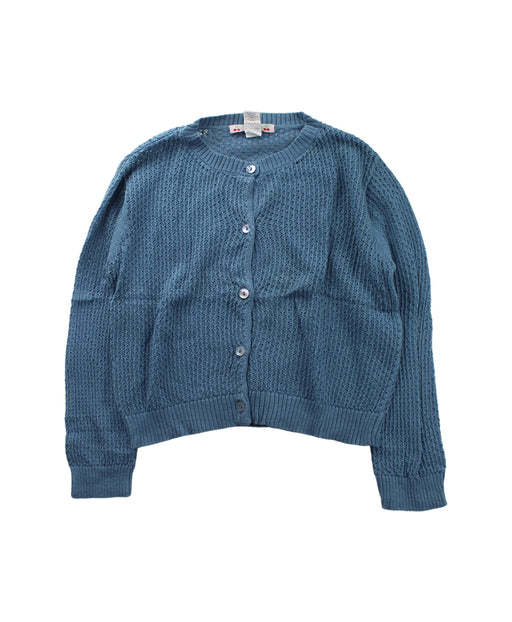 A Blue Cardigans from Bonpoint in size 6T for girl. (Front View)