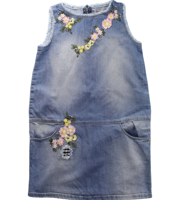 Blue Ermanno Scervino Denim Sleeveless Dress 6T Retykle Blue Ermanno Scervino Denim Sleeveless Dress 6T Retykle