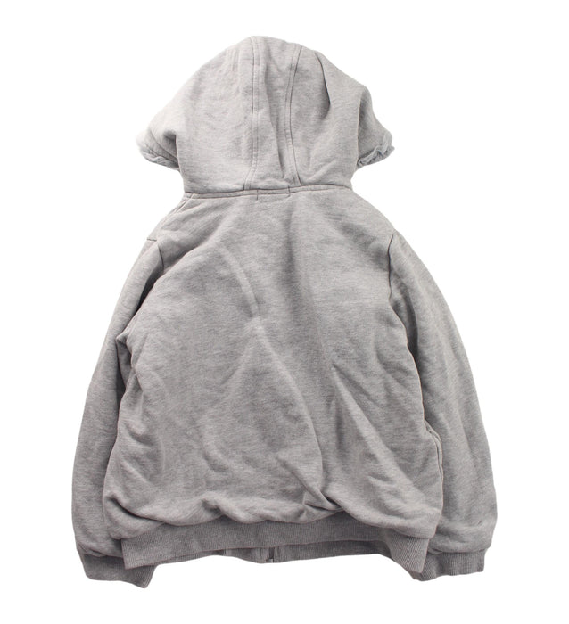 A Grey Zippered Sweatshirts from Mezzo Piano in size 7Y for girl. (Back View)