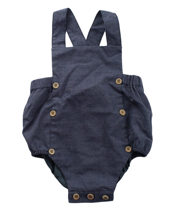 A Blue Overall Shorts from Comptoir Des Polissons in size 6-12M for boy. (Front View)