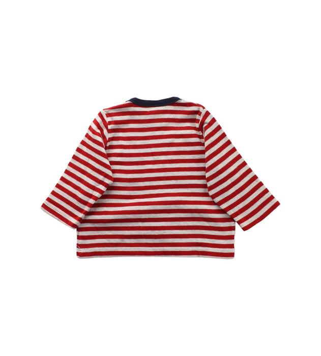 A Red Long Sleeve T Shirts from Petit Bateau in size 3-6M for boy. (Back View)