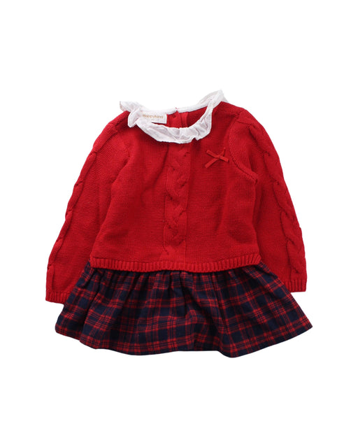 A Red Sweater Dresses from Happyland in size 6-12M for girl. (Front View)