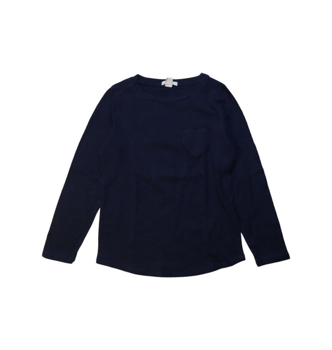 A Navy Long Sleeve T Shirts from Crewcuts in size 4T for girl. (Front View)