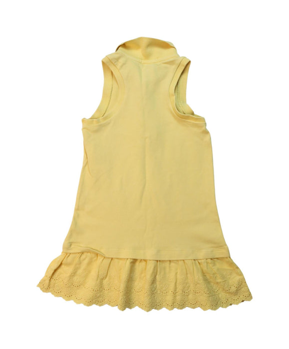 A Yellow Sleeveless Dresses from Polo Ralph Lauren in size 5T for girl. (Back View)