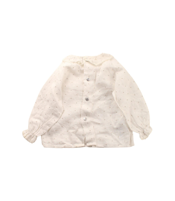 A White Long Sleeve Tops from Pili Carrera in size 6-12M for girl. (Back View)