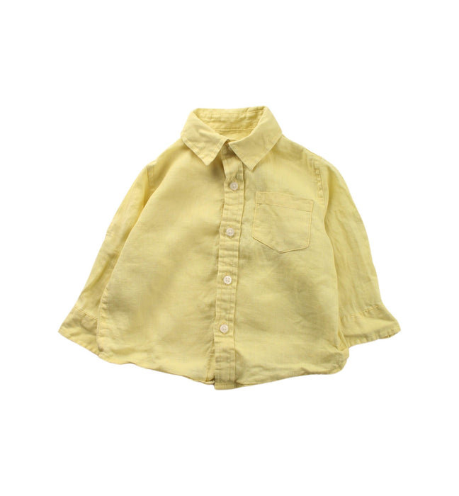 A Yellow Long Sleeve Shirts from Janie & Jack in size 6-12M for boy. (Front View)