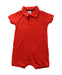 A Red Short Sleeve Rompers from Petit Bateau in size 6-12M for boy. (Front View)