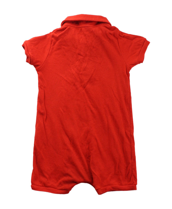 A Red Short Sleeve Rompers from Petit Bateau in size 6-12M for boy. (Back View)