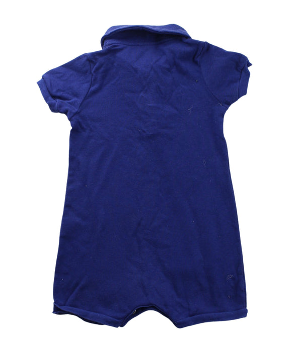 A Blue Short Sleeve Rompers from Petit Bateau in size 6-12M for boy. (Back View)