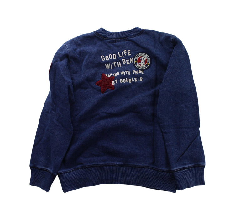 A Blue Crewneck Sweatshirts from Miki House in size 7Y for boy. (Back View)