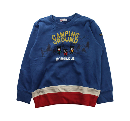 A Blue Crewneck Sweatshirts from Miki House in size 7Y for boy. (Front View)