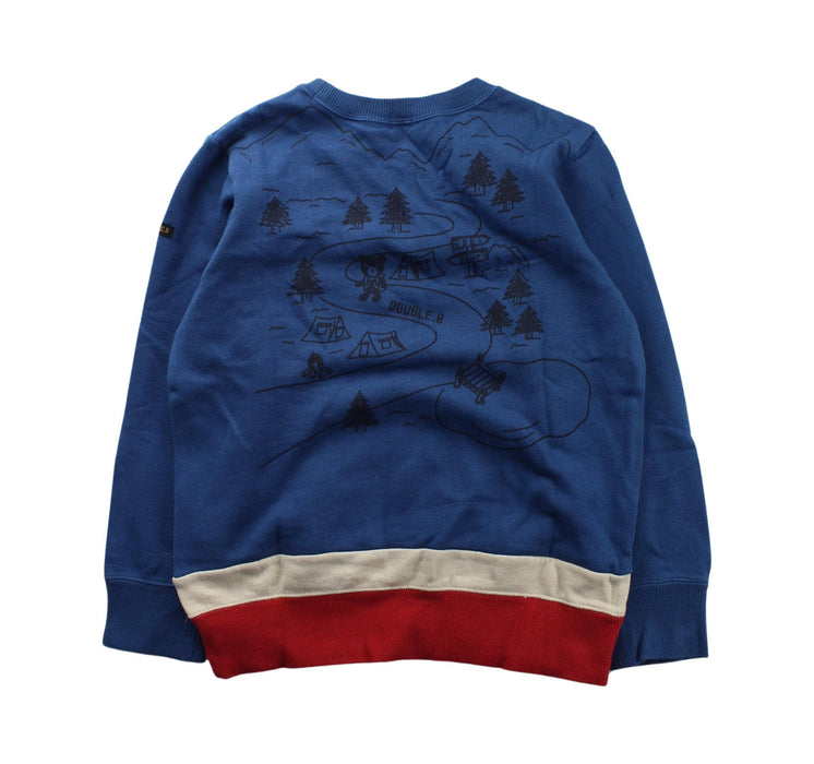 A Blue Crewneck Sweatshirts from Miki House in size 7Y for boy. (Back View)