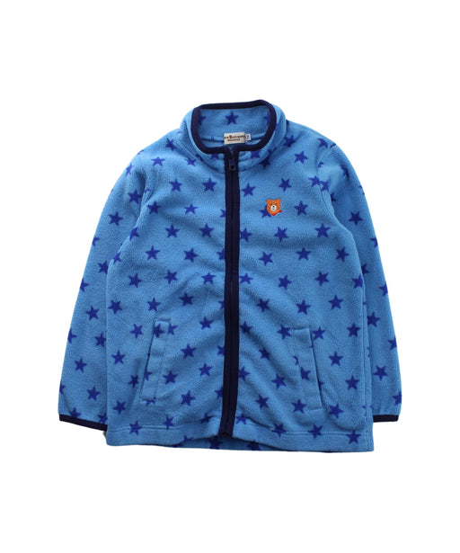 A Blue Lightweight Jackets from Miki House in size 4T for girl. (Front View)