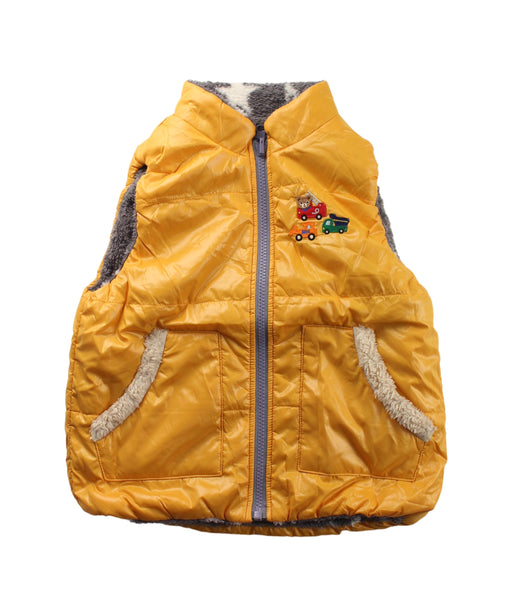 A Yellow Outerwear Vests from Miki House in size 4T for neutral. (Front View)