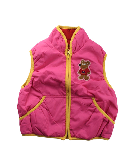 A Pink Outerwear Vests from Miki House in size 2T for girl. (Front View)