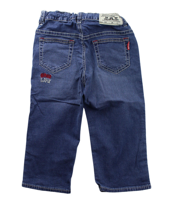 A Blue Jeans from Miki House in size 7Y for girl. (Back View)