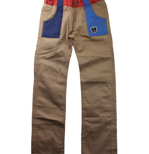 A Brown Casual Pants from Miki House in size 7Y for boy. (Front View)