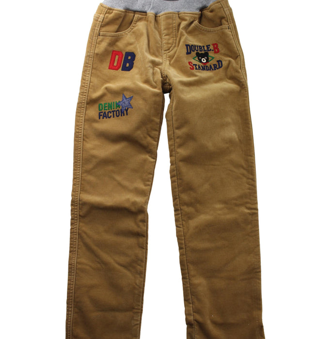 A Yellow Casual Pants from Miki House in size 7Y for boy. (Front View)