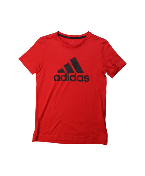 A Red Short Sleeve T Shirts from Adidas in size 10Y for boy. (Front View)