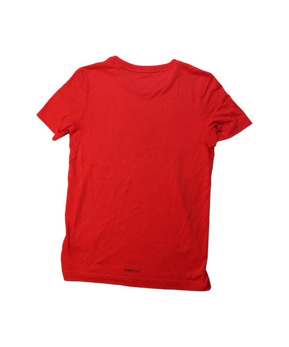 A Red Short Sleeve T Shirts from Adidas in size 10Y for boy. (Back View)