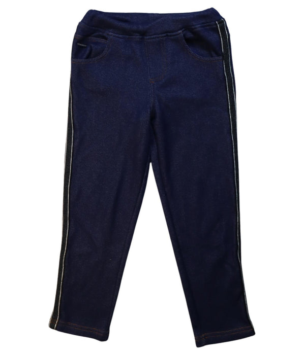 A Blue Casual Pants from Chickeeduck in size 5T for girl. (Front View)