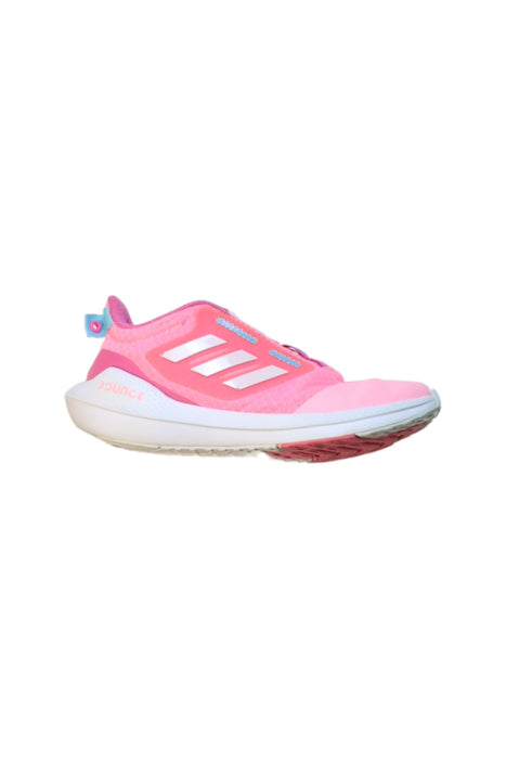 A Pink Sneakers from Adidas in size 7Y for girl. (Front View)