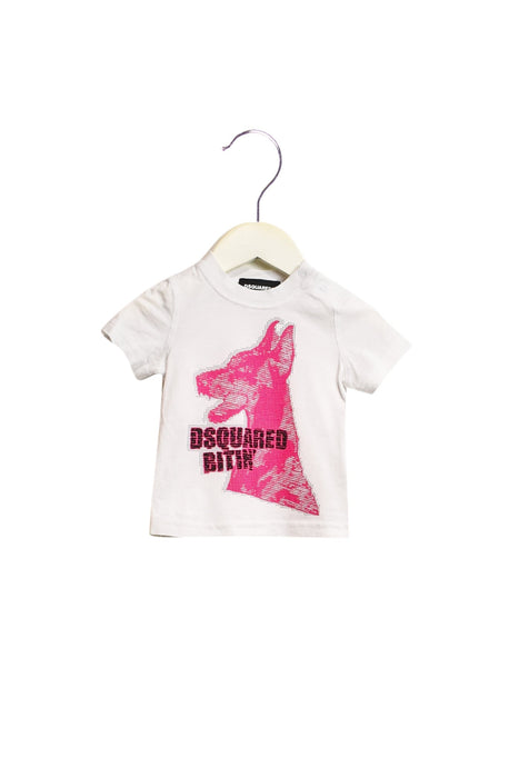A White T Shirts from DSquared2 in size 3-6M for girl. (Front View)