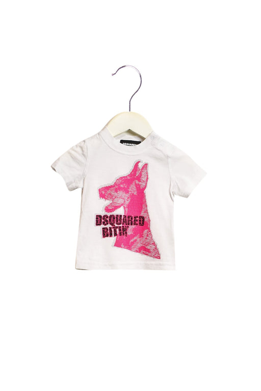 A White T Shirts from DSquared2 in size 3-6M for girl. (Front View)